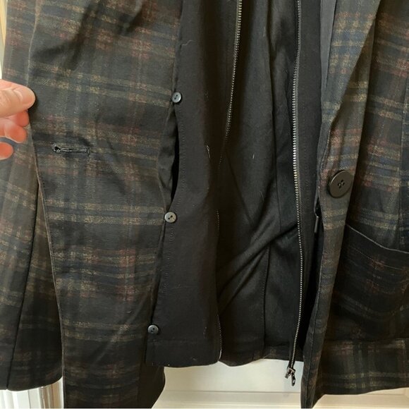 Laundry by Shelli Segal Blazer Womens S Plaid Hooded Two-fer - Picture 3 of 14